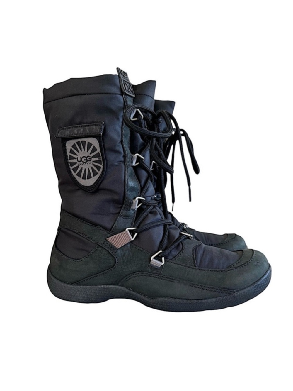 Ugg Waterproof Lace Up Boots Sherpa Lined Suede